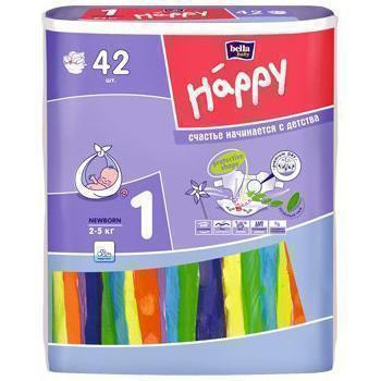 Подгузники Happy Newborn (2-5 кг) 42 шт