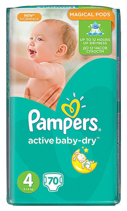 Подгузники Pampers Active Baby Maxi 4 (8-14 кг) (Джамбо) 70 шт