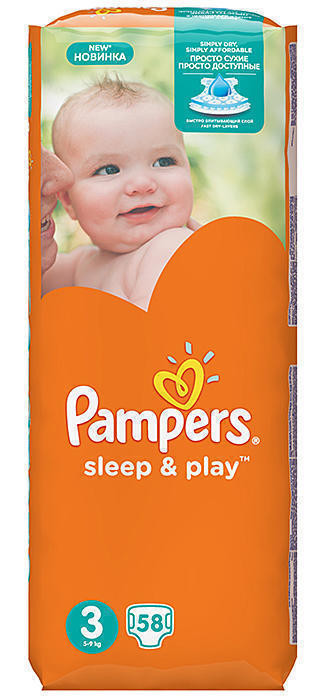 Подгузники Pampers Sleep&Play Midi 3 (5-9 кг) 58 шт