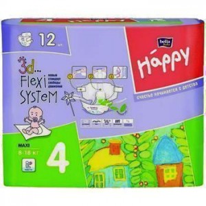 Подгузники Happy Maxi 4 (8-18 кг) 12 шт - изображение Подгузники Happy Maxi 4 (8-18 кг) 12 шт - фото