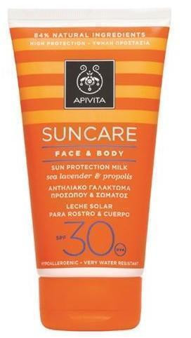 Молочко Apivita Suncare солнцезащитное для лица и тела SPF30 кермек/прополис 150 мл