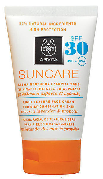 Крем Apivita Suncare солнцезащитный легкий для жирной и комбинированной кожи лица SPF30 50 мл