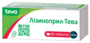 Лизиноприл-Тева 20 мг таблетки №60 - фото